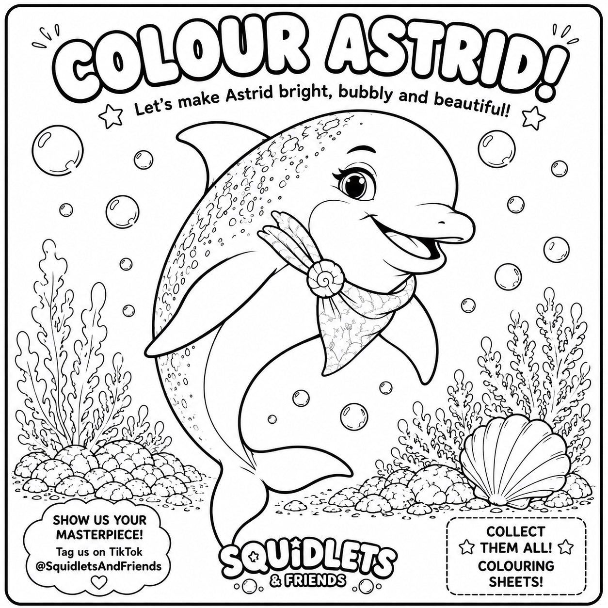 Foamy & Bubble Bay Colouring Sheets