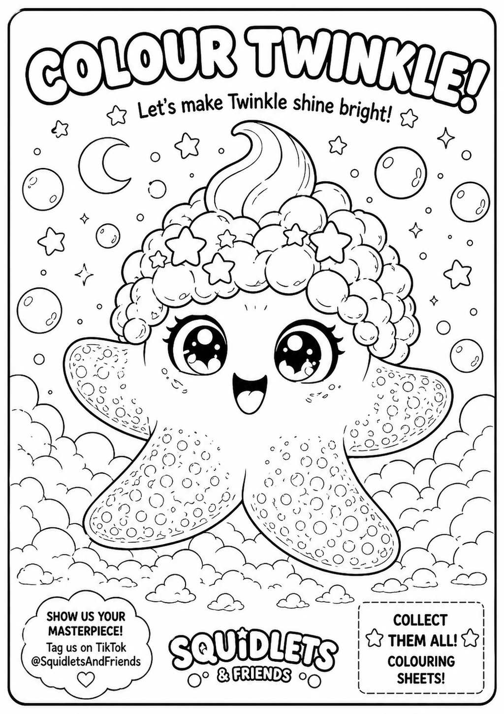 Foamy & Bubble Bay Colouring Sheets