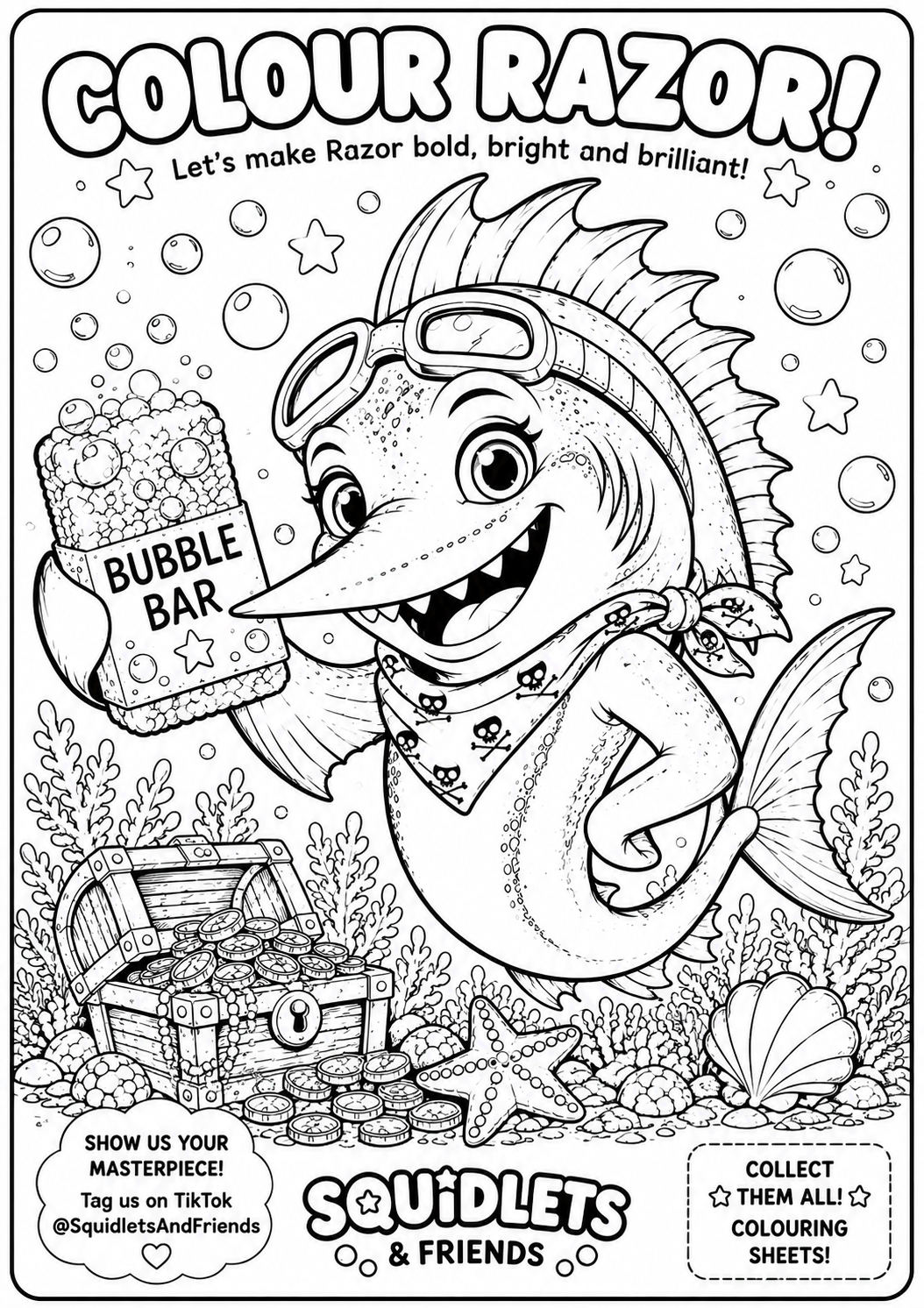 Captain Inky & Crew Colouring Sheets