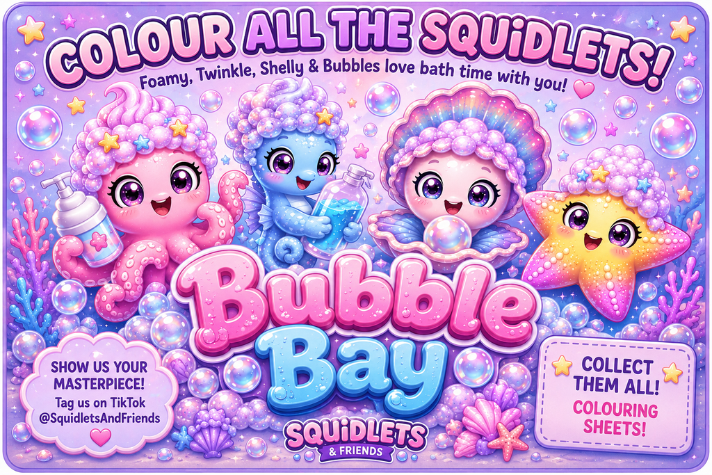 Foamy & Bubble Bay Colouring Sheets
